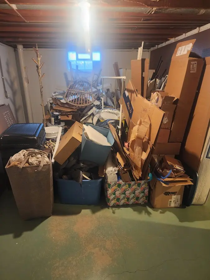 Roll-off dumpster container at job site for 8 Yard Dumpster Rental in Blountville